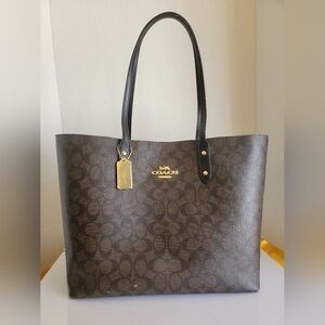 Coach New York Signature Tote Bag Black/Brown